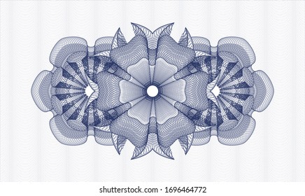 Blue money style rosette. Vector Illustration. Detailed.