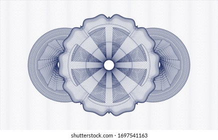 Blue money style rosette. Vector Illustration. Detailed.