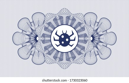 Rosette estilo dinero azul. Ilustración vectorial. Detallado con el icono de error dentro