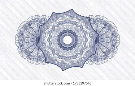 Blue money style rosette. Vector Illustration. Detailed 