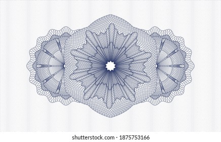 Rosette mit blauem Geld. Vektorgrafik. Detaillierte 