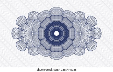 Rosette estilo dinero azul. Ilustración vectorial. Detallado 
