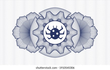 Rosette estilo dinero azul. Ilustración vectorial. Detallado con el icono de error dentro