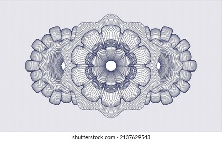 Blue money style rosette. Vector Illustration. Detailed 