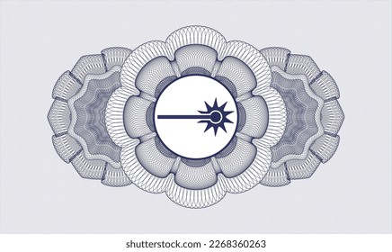 Rosette estilo dinero azul. Ilustración vectorial. Detallado con el icono láser