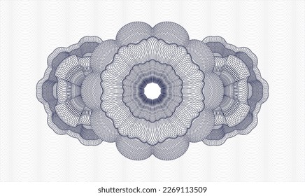 Rosette estilo dinero azul. Ilustración vectorial. Detallado 