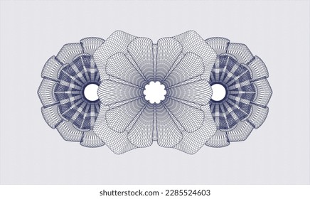 Blue money style rosette. Vector Illustration. Detailed 