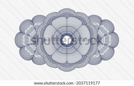 Blue money style rosette. Vector Illustration. Detailed 