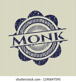 Blue Monk distressed rubber stamp