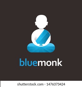 Blue Monk Logo Design Template