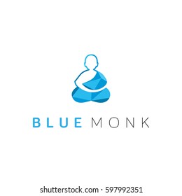 Blue Monk Logo Vector Illustration