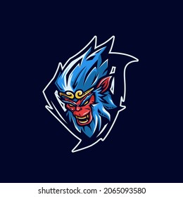 Blue Monkey Esport Mascot Logo