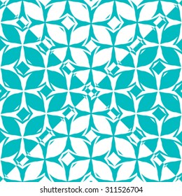 blue monochromatic pattern, abstract seamless texture, vector art illustration