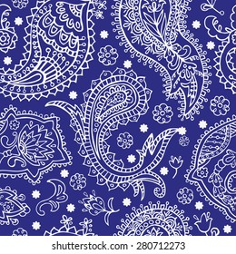 Blue monochrome seamless pattern