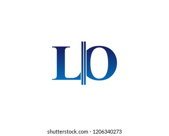 The blue monogram logo letter LO is sliced