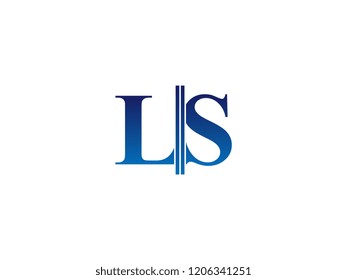 The blue monogram logo letter LS is sliced