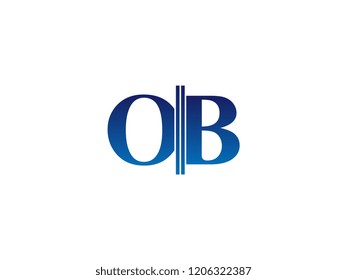 The blue monogram logo letter OB is sliced