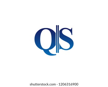 The blue monogram logo letter QS is sliced