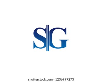 The blue monogram logo letter SG is sliced