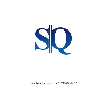 The blue monogram logo letter SQ is sliced