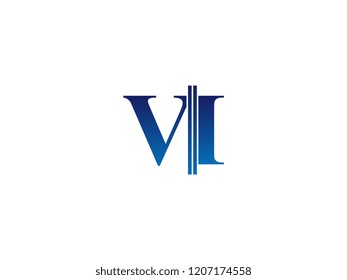 The blue monogram logo letter VI is sliced