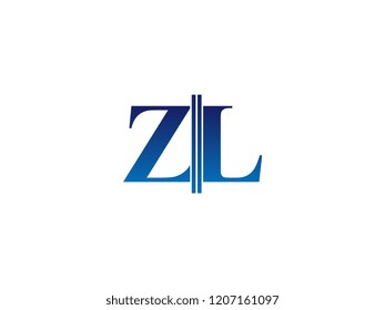 The blue monogram logo letter ZL is sliced