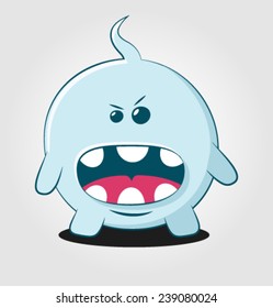Blue Monster cartoon 