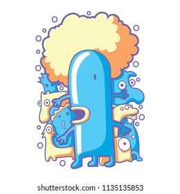 Blue monster character