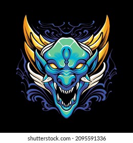 the blue monster dragon head