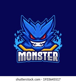 Blue Monster E-sport Logo Template