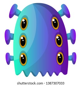 Blue Monster Six Eyes Illustration Vector Stock Vector (Royalty Free ...