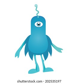 Blue monster. Vector illustration.