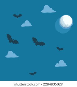 blue moon background with bat