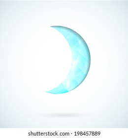 Blue moon geometric vector background. 