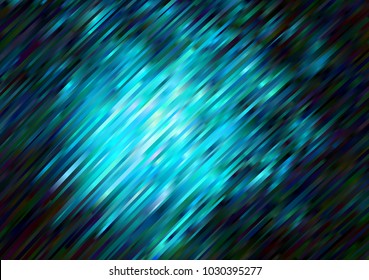 Blue Moon Haze Gradient Stripes Vector Background. Cool Vivid Color Shiny Lines Texture. Hatching Strokes Surface in Aqua Blue, Turquoise, Cyan, Navy and Black.