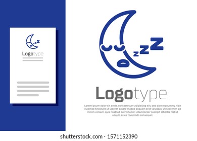 Blue Moon icon isolated on white background. Cloudy night sign. Sleep dreams symbol. Night or bed time sign. Logo design template element. Vector Illustration