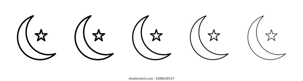Blue moon icon Vector logo sign