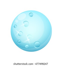Blue moon isolated on a white background. Game Design. Vector illustration