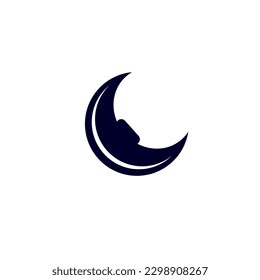 Blue Moon Logo Design Vector