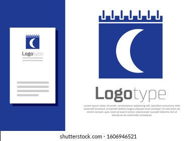 Blue Moon phases calendar icon isolated on white background. Logo design template element. Vector Illustration