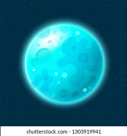 Blue Moon in realistic style, vector illustration