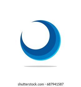 Blue Moon Swoosh Logo Template Illustration Design. Vector EPS 10.