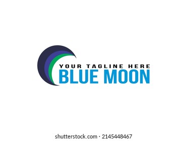 BLUE MOON text logo vector, for free design.
