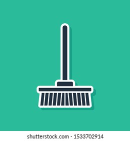 Blue Mop icon isolated on green background. Cleaning service concept.  Vector Illustration