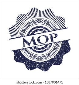 Blue Mop rubber grunge stamp
