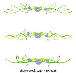 Blue Morning Glories frame elements
