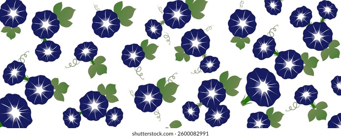 It is a blue morning glory background. 