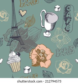 blue morning Paris vector background