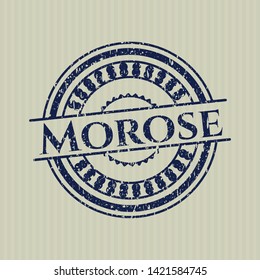 Blue Morose distressed grunge seal