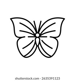 blue morpho butterfly black line icon for digital and print projects. South american animals. Minimal clean icons for apps and websites. Modern simple icons for UI UX and branding